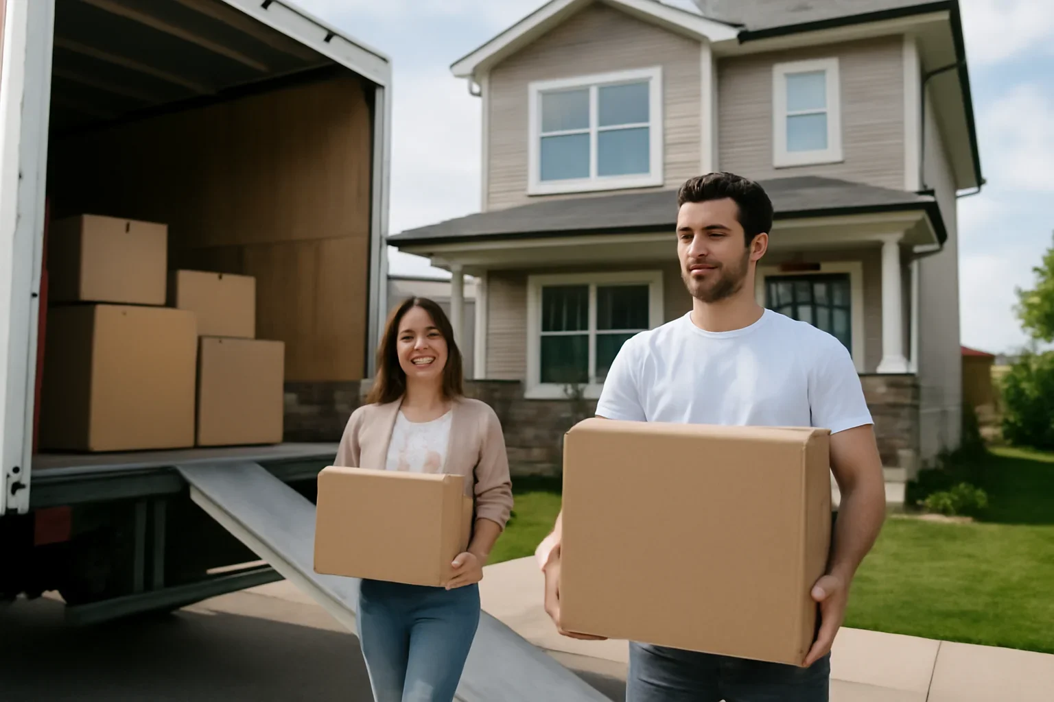 Moving day outside a home in Fort Saskatchewan