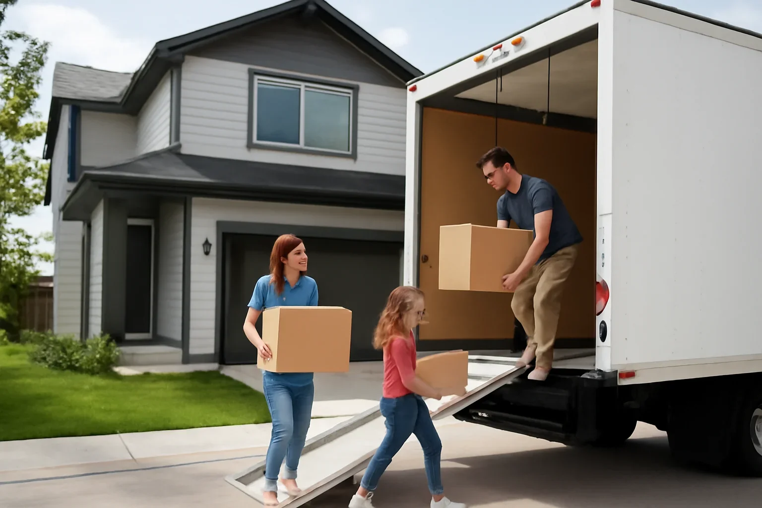 Moving day outside a home in Leduc