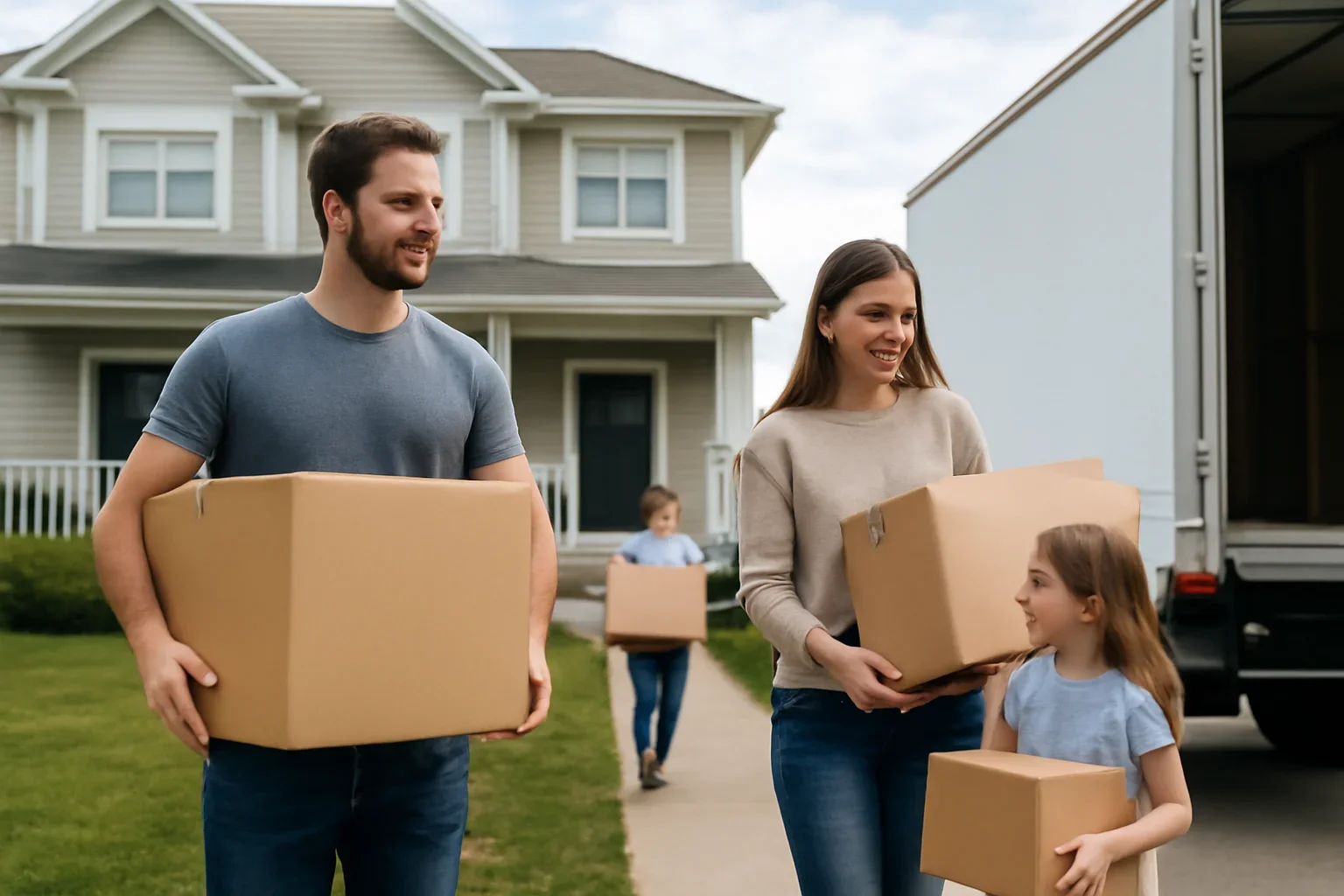 Moving day outside a home in Lloydminster