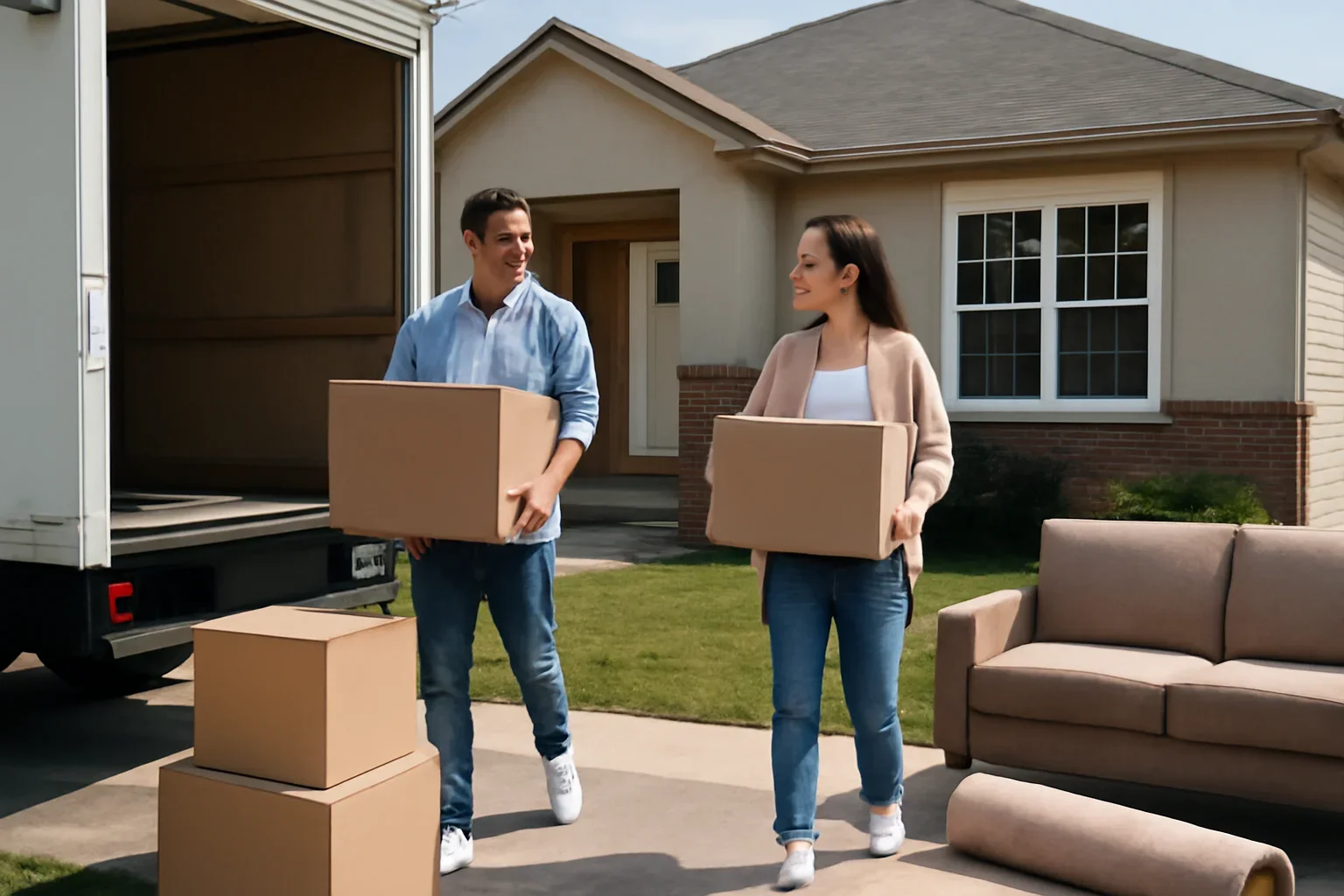 Moving day outside a home in Medicine Hat