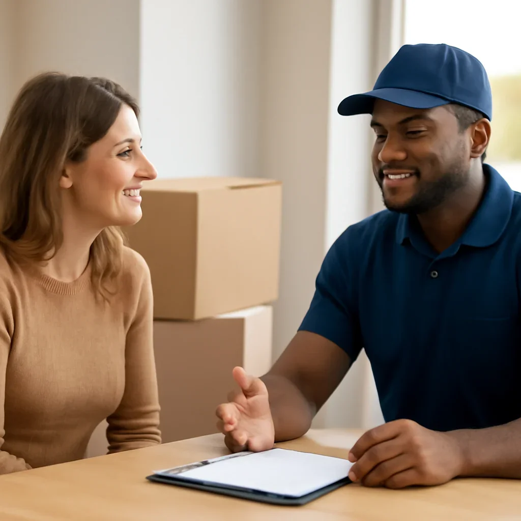 Customer discussing move details for Fort St. John