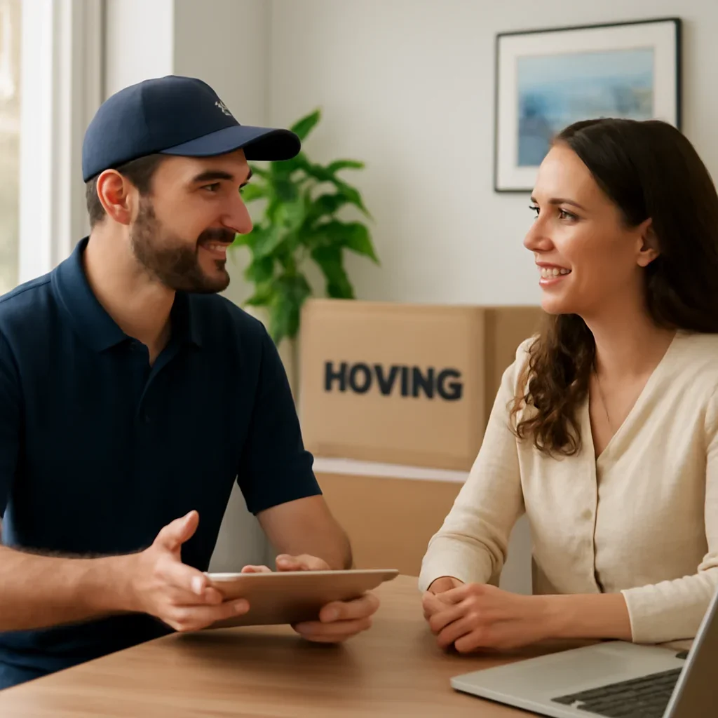 Customer comparing moving services for a Kelowna relocation