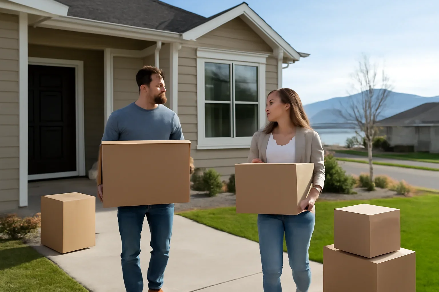 Professional movers preparing for a residential move in Kelowna British Columbia