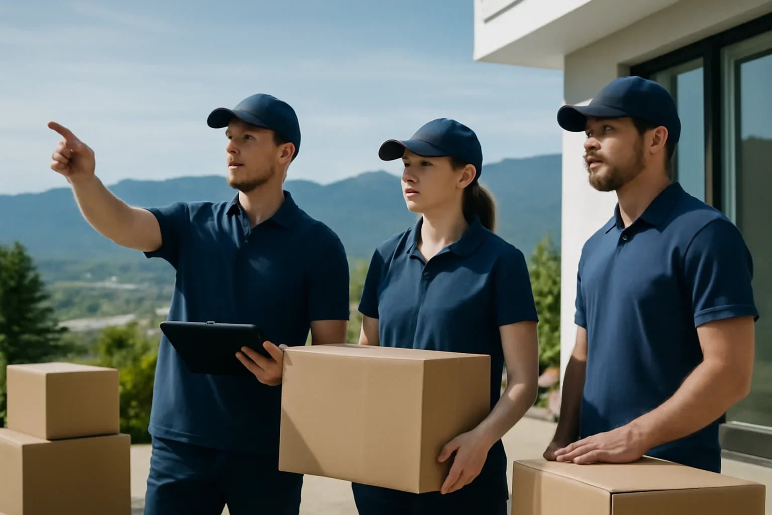 Professional movers preparing for a residential move in North Vancouver