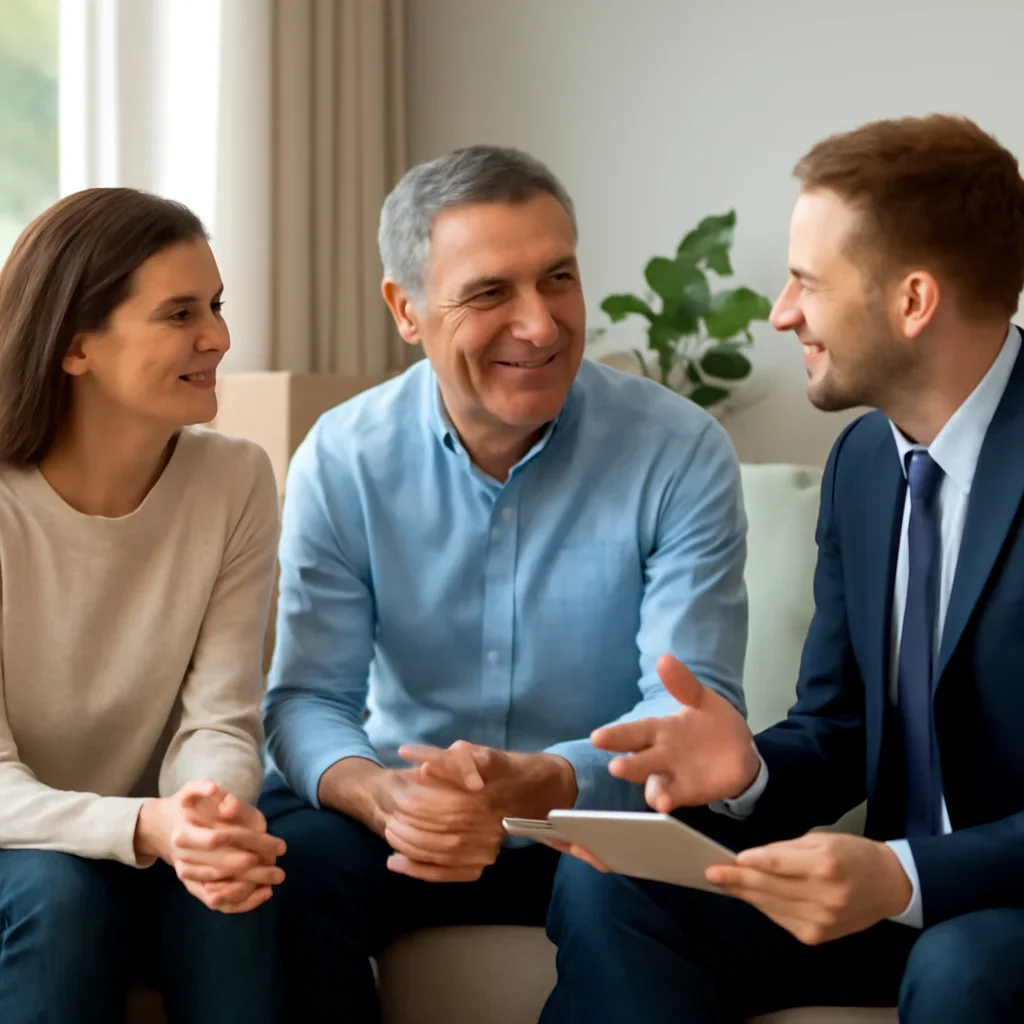 Customer discussing move details for West Vancouver