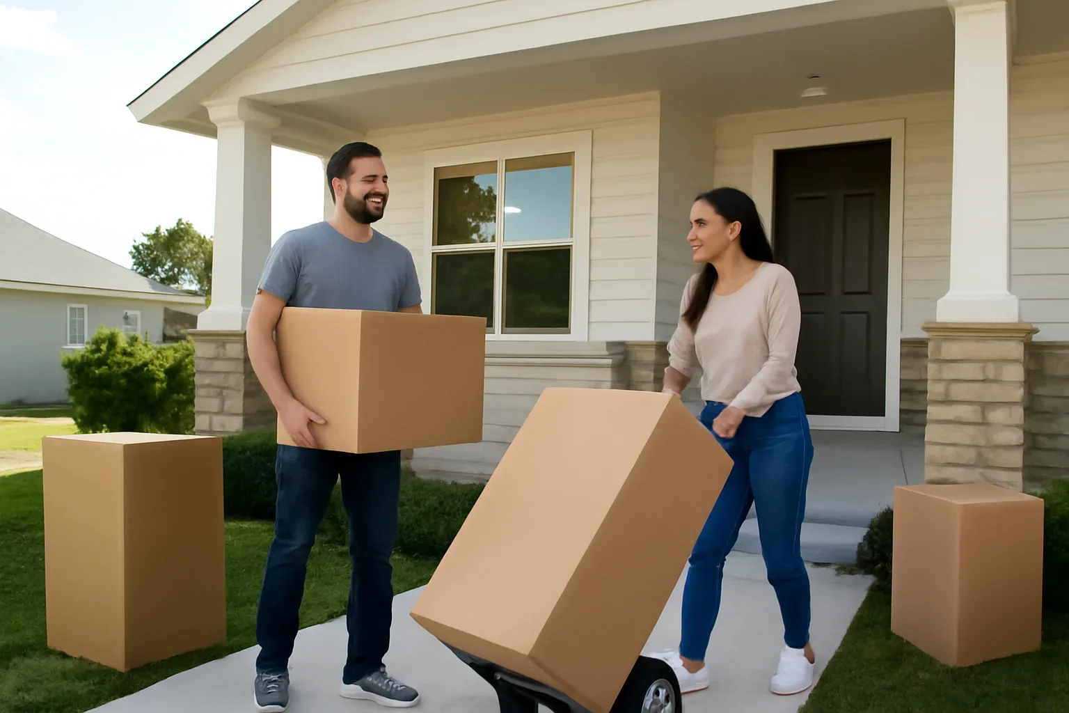 Professional movers preparing for a residential move in Brandon Manitoba