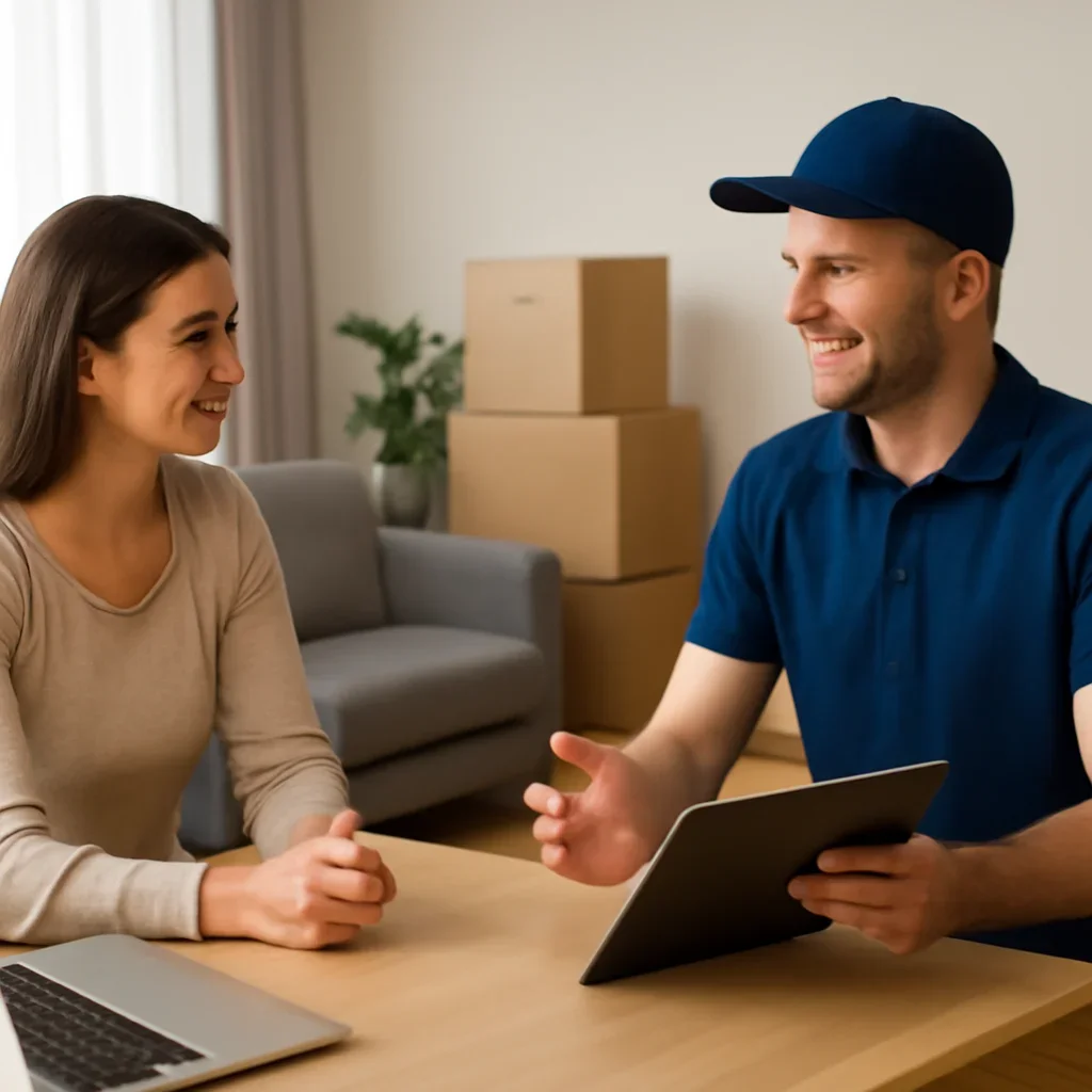 Customer comparing moving services for a Fredericton relocation