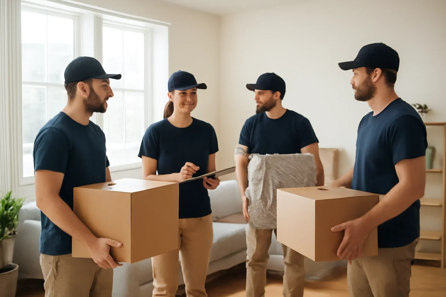 Professional movers preparing for a residential move in Dartmouth Nova Scotia