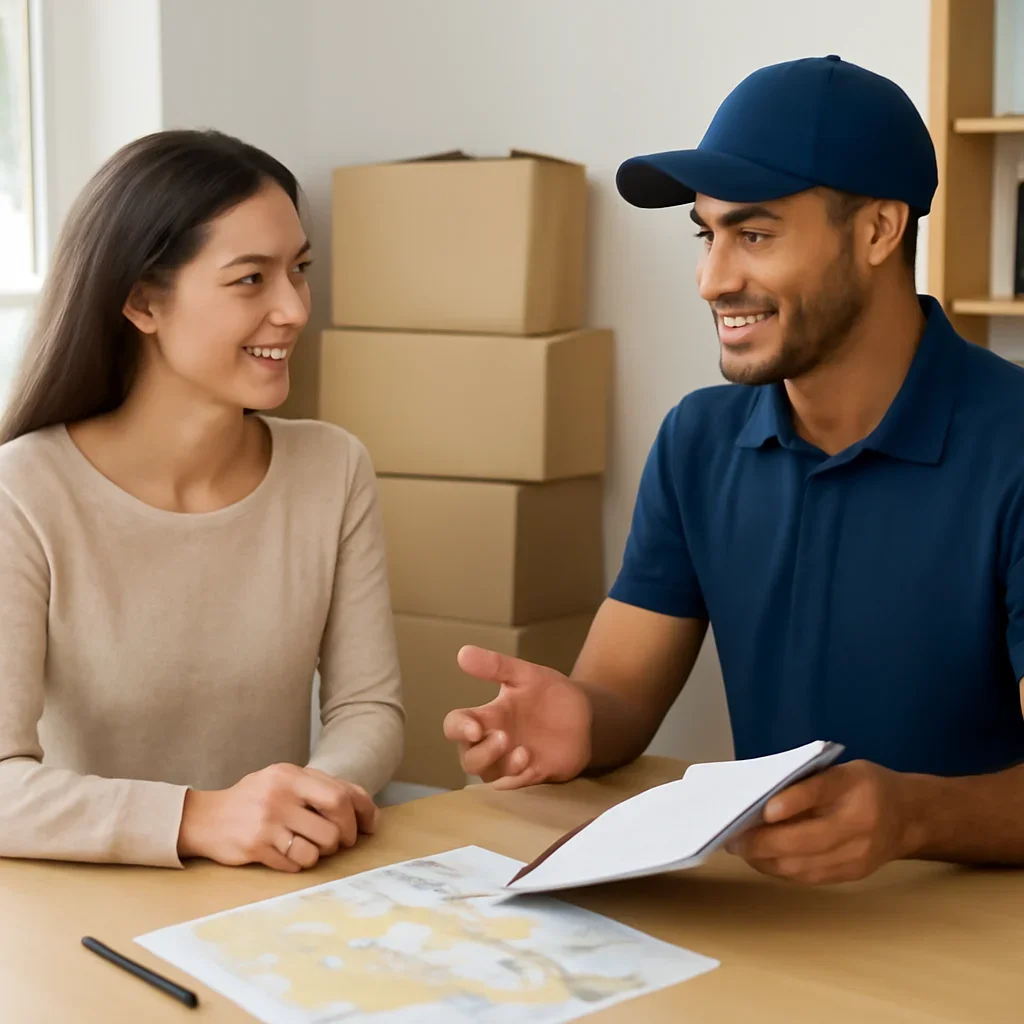 Customer reviewing moving options for Nunavut