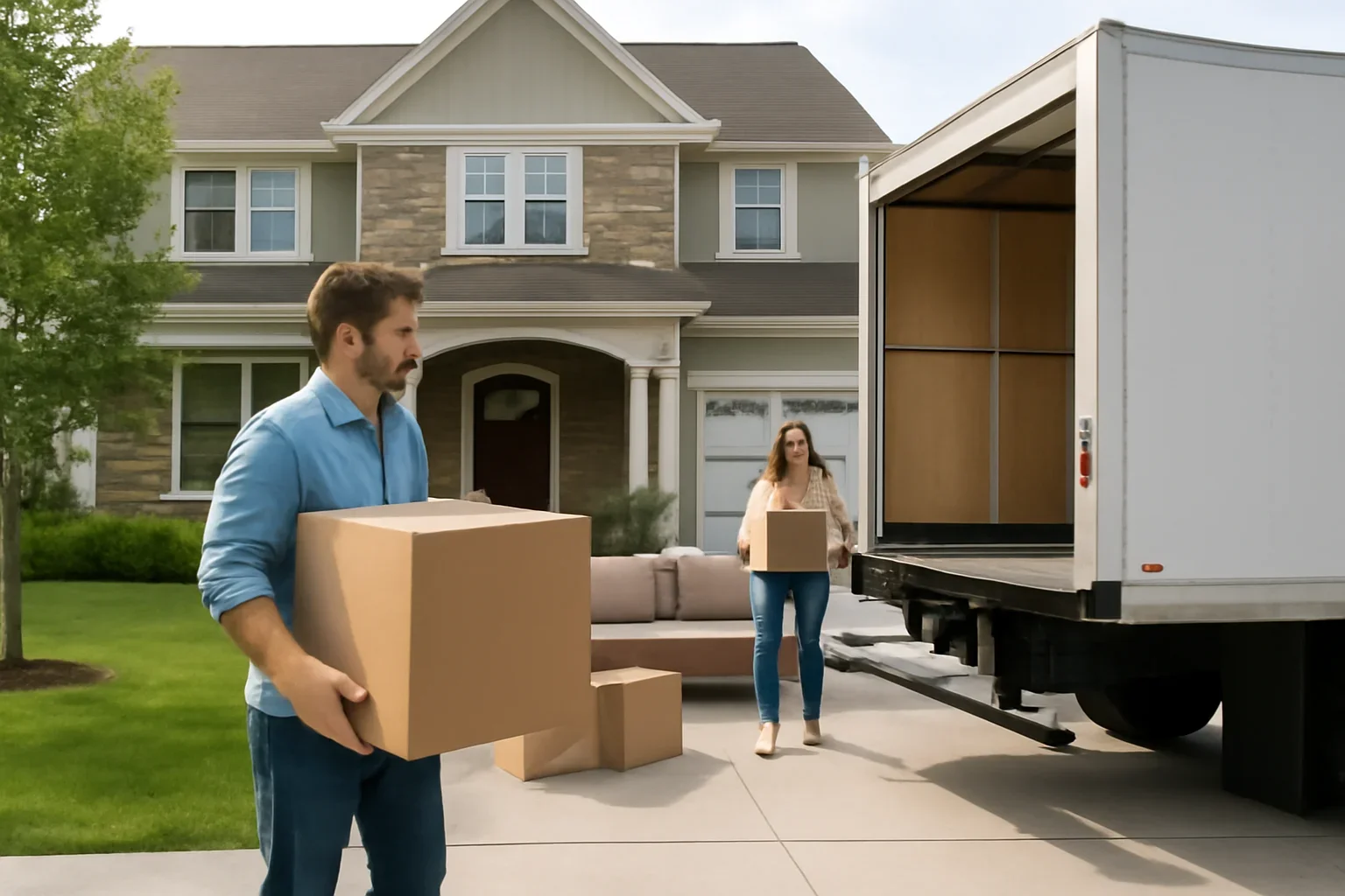 Moving day outside a home in Barrie