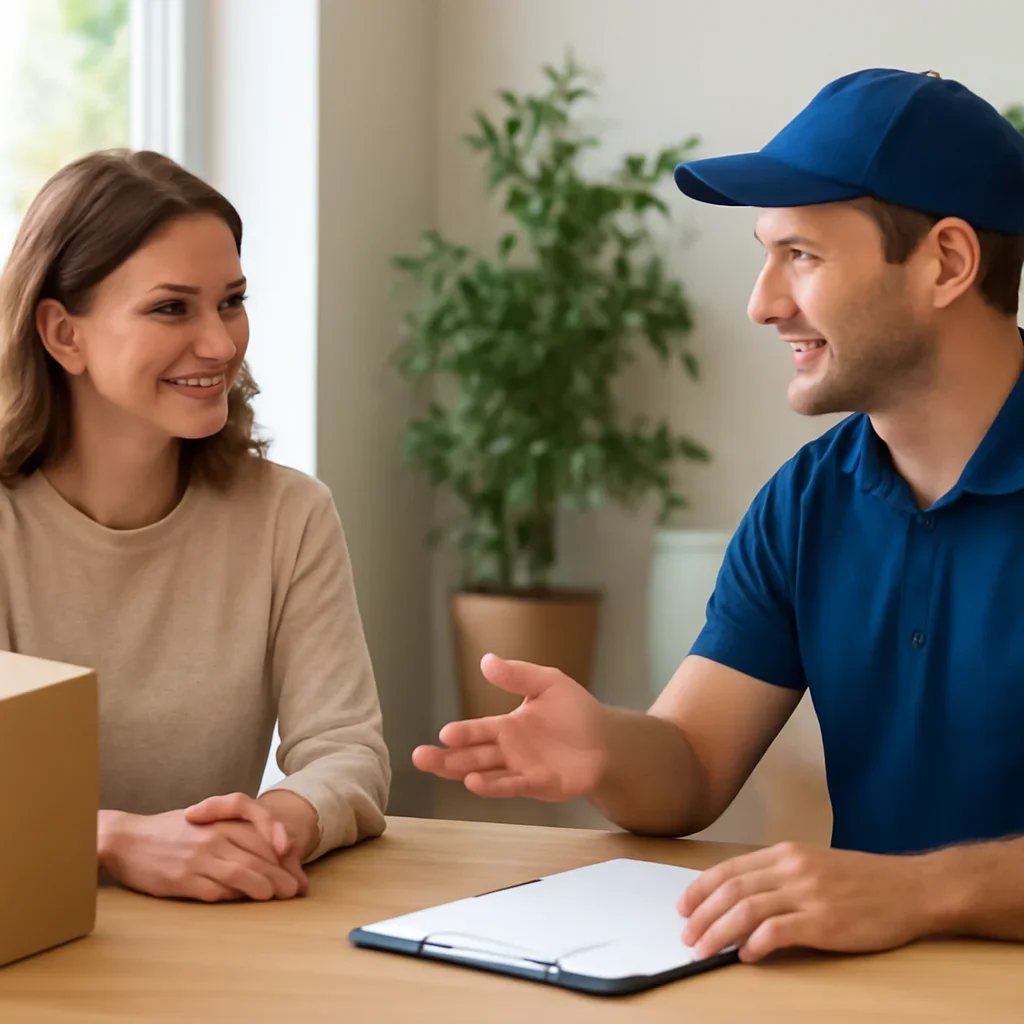 Customer discussing move details for Carleton Place