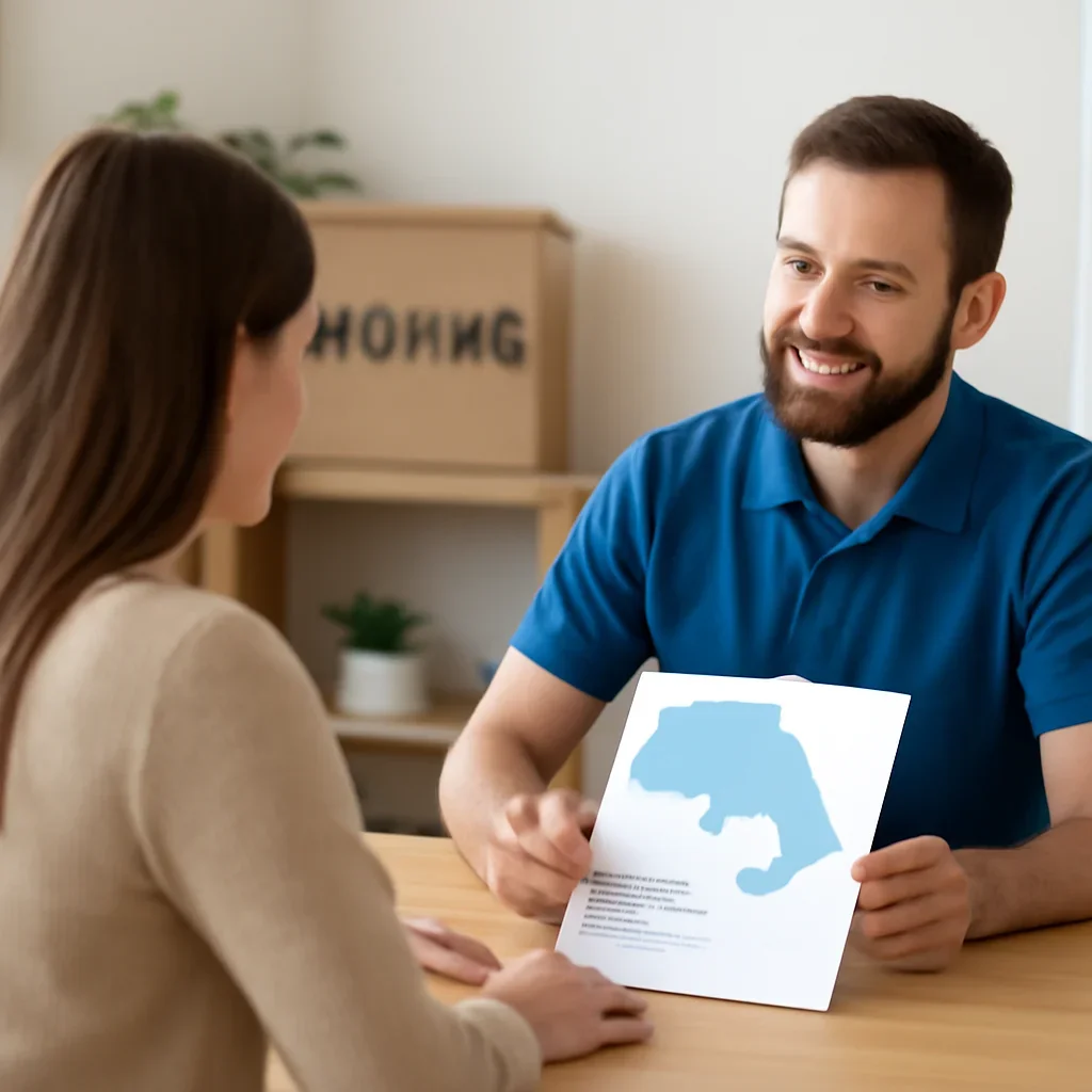 Customer reviewing moving options for Ontario