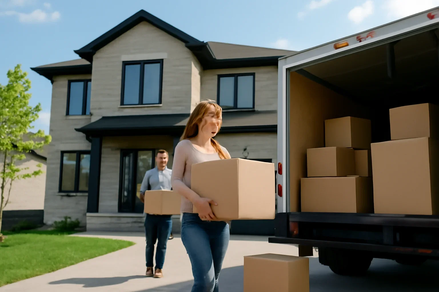 Professional movers preparing for a residential move in Mississauga Ontario