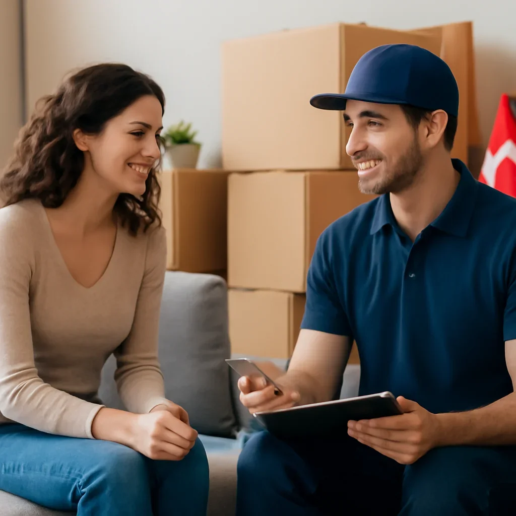 Customer discussing move details for Ottawa