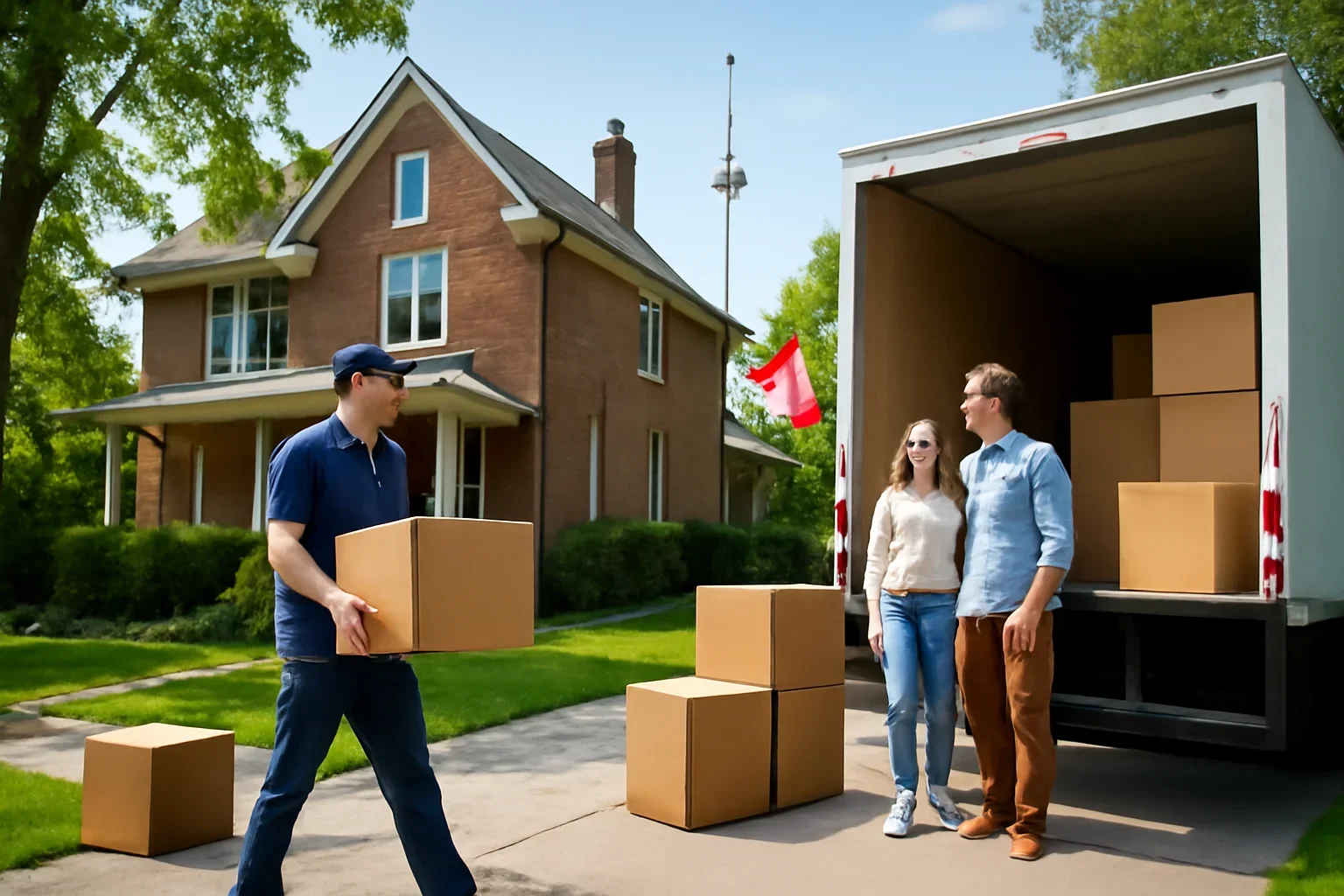 Moving day outside a home in Toronto