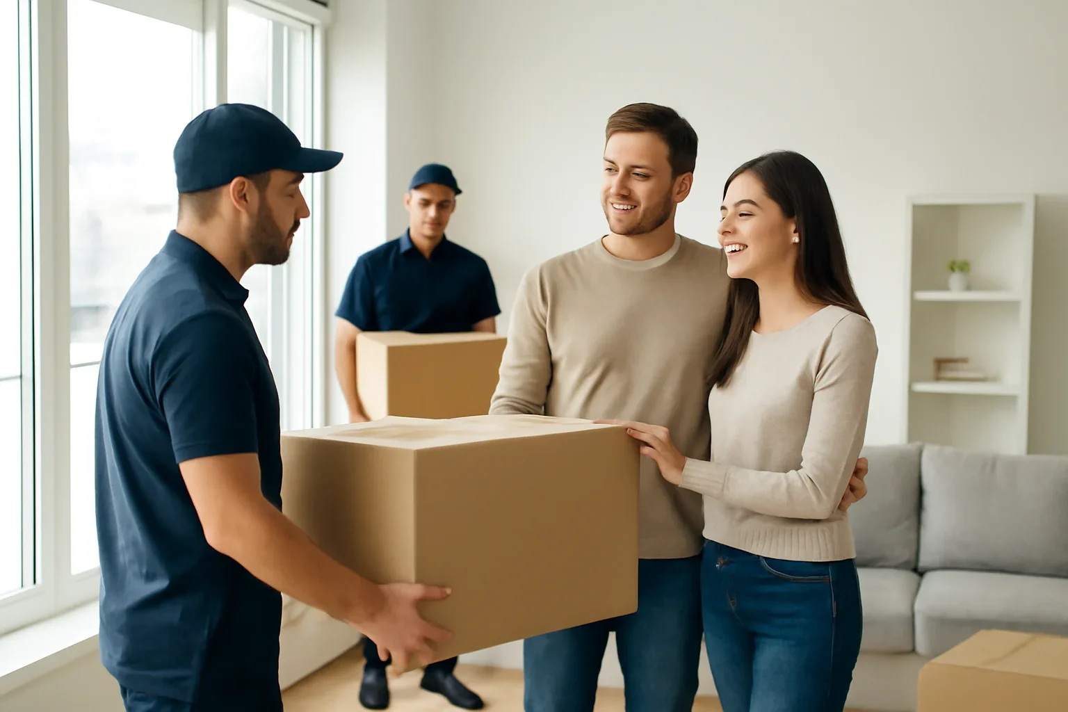 Professional movers preparing for a residential move in North York Ontario