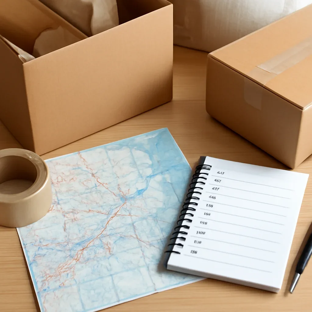 Packing and route planning materials for a Quebec move