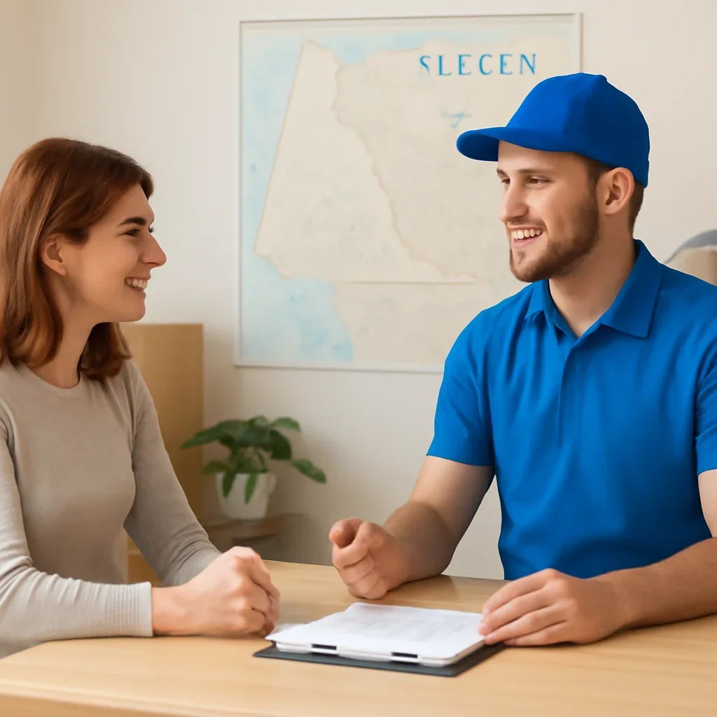 Customer reviewing moving options for Yukon