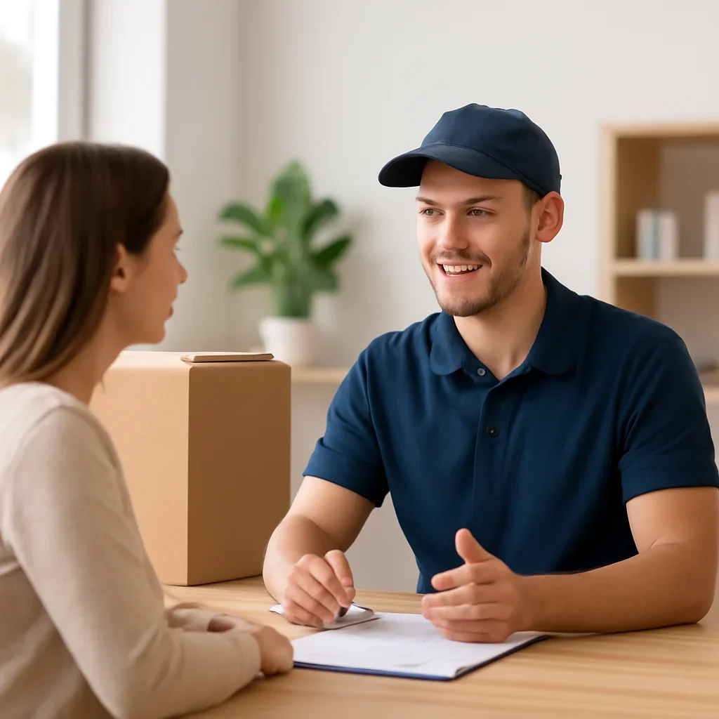 Customer discussing move details for Whitehorse