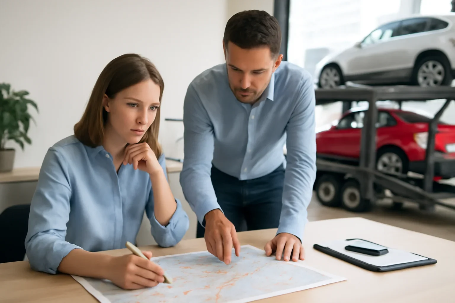 Car Shipping planning scene for TMC