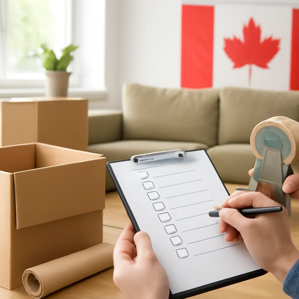 Supporting move preparation for moving company checklist